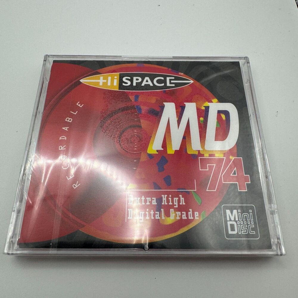 Hi-Space MD 74 Blank MiniDisc Sealed Vintage Translucent Red Made in France